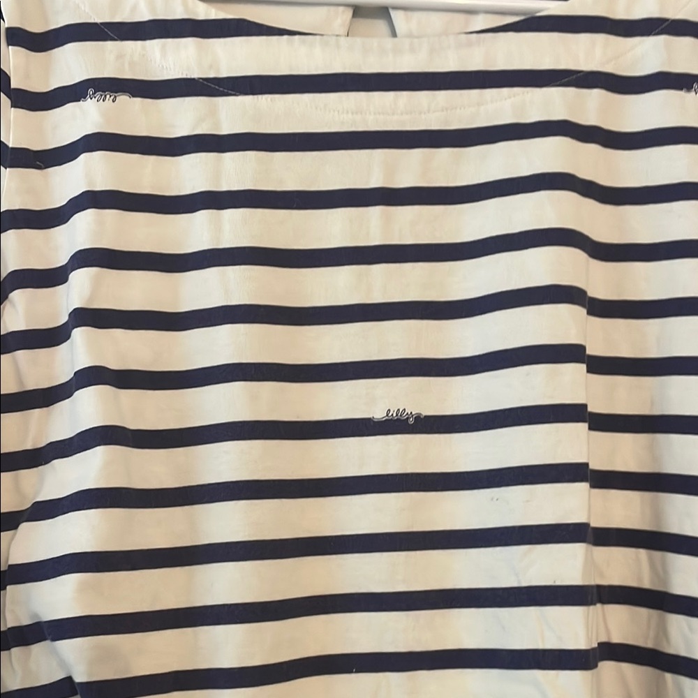Navy and White Striped Women's Top - Picture 4 of 8